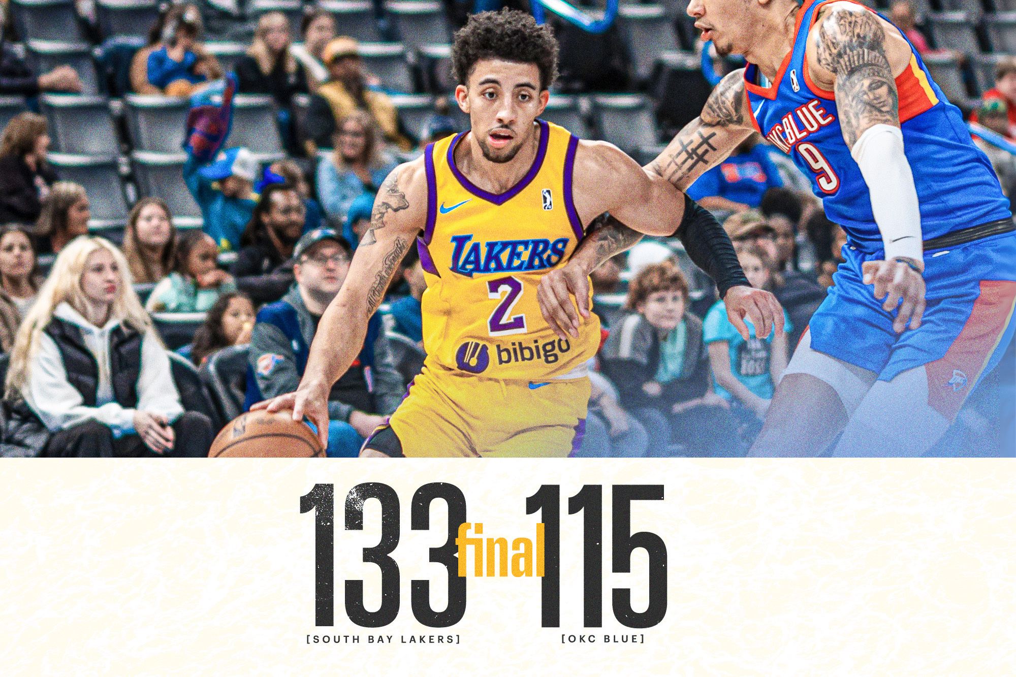 South Bay Lakers win 133-115 over OKC Blue