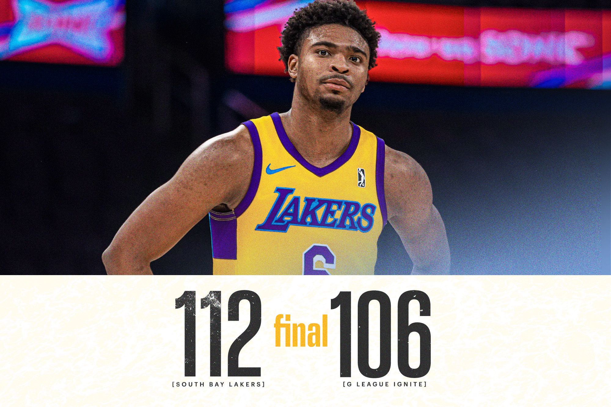 South Bay Lakers win 112-106 over G League Ignite