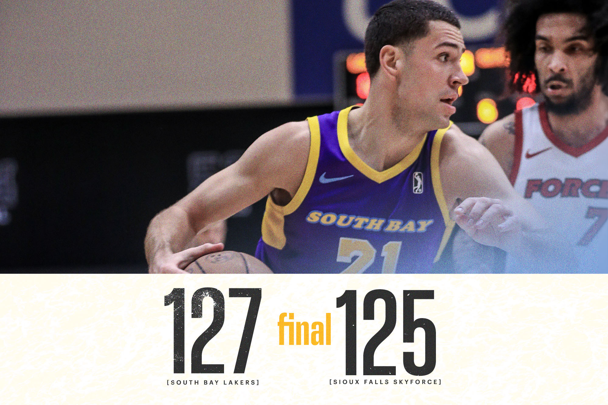 South Bay Lakers 127, Sioux Falls Skyforce 125 3/8/23