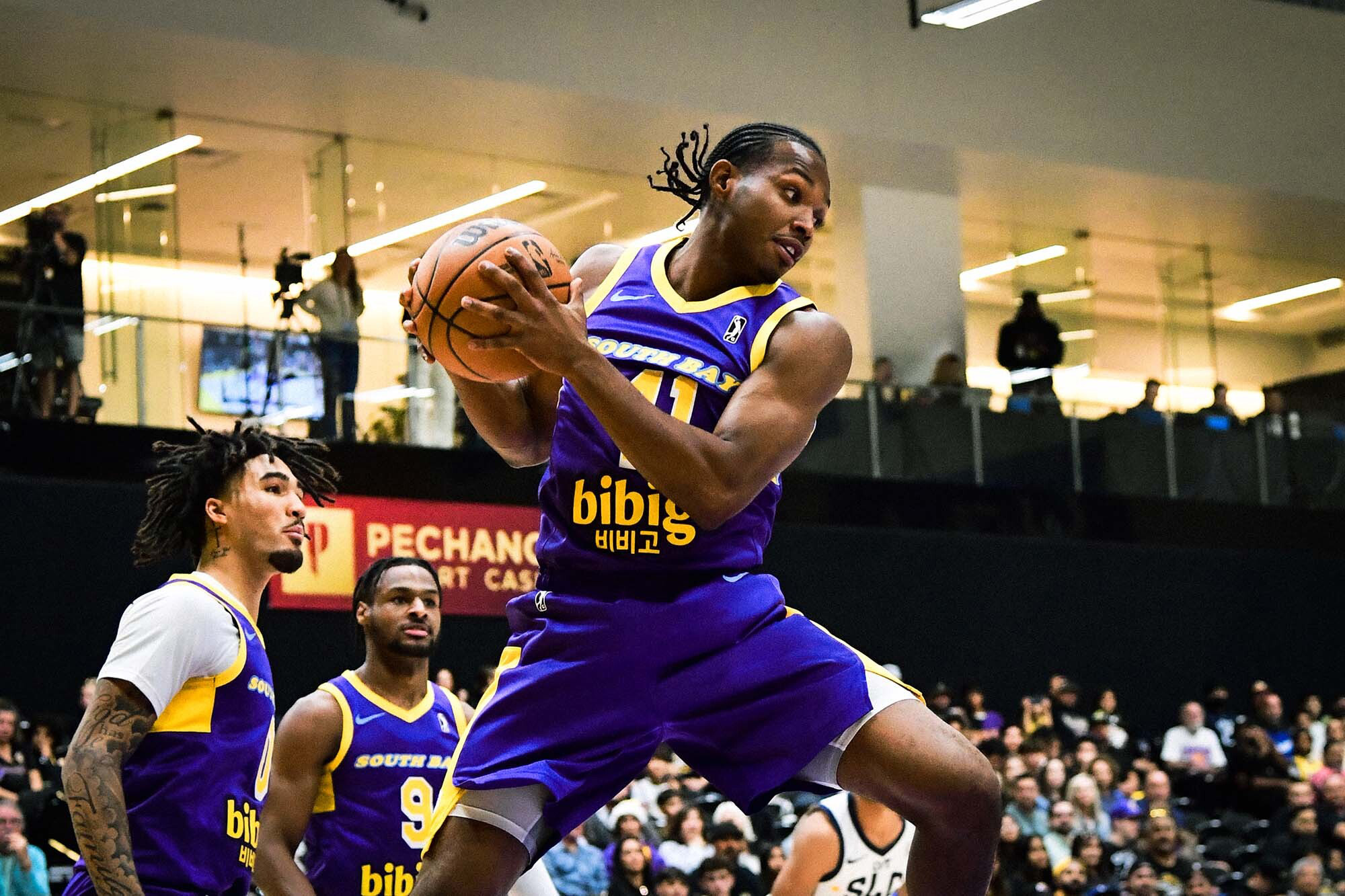 Quincy Olivari grabbing a rebound