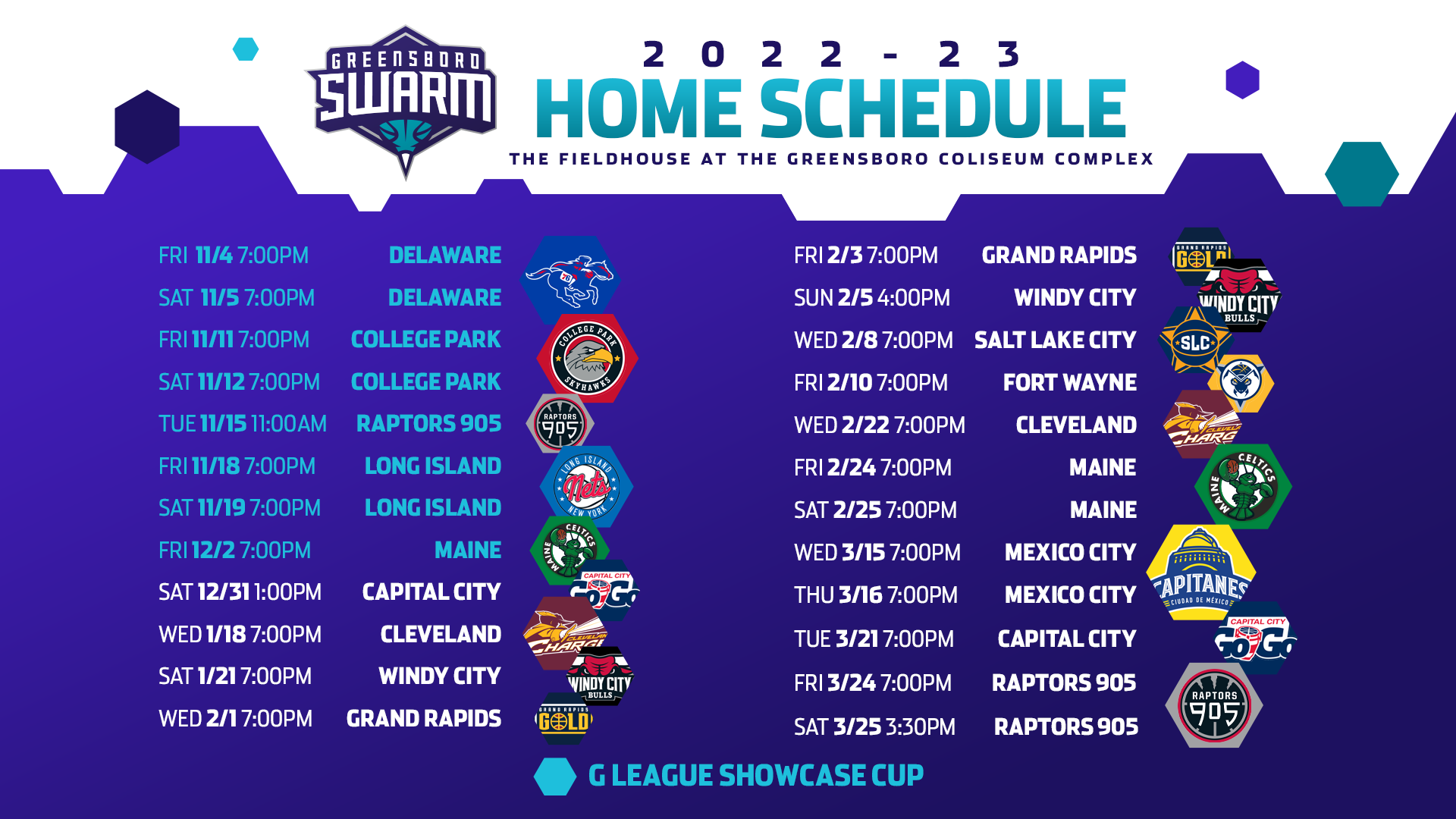 GREENSBORO SWARM ANNOUNCE 2022-23 SCHEDULE - Greensboro Swarm GREENSBORO SWARM ANNOUNCE 2022-23 SCHEDULE - Greensboro Swarm