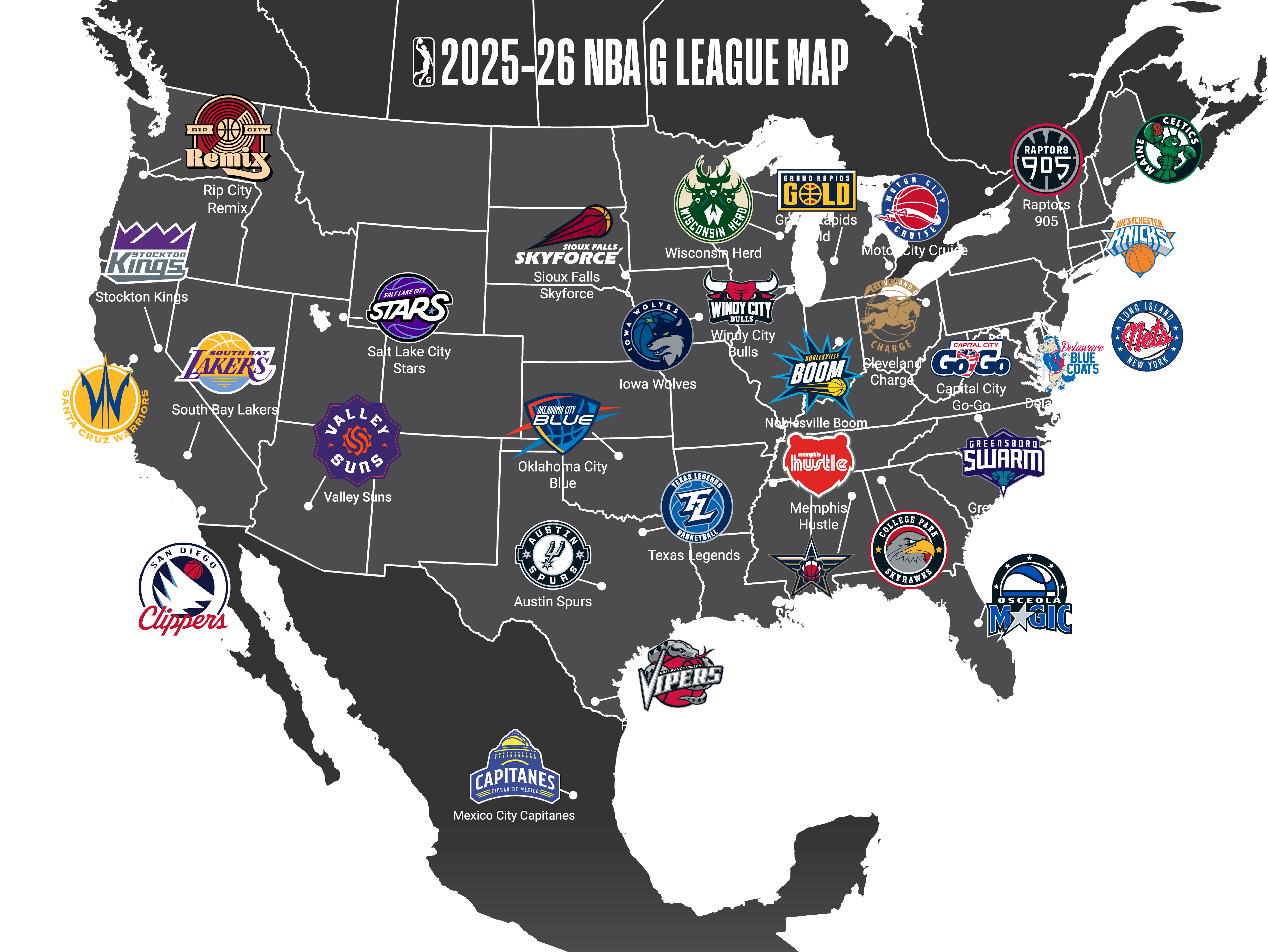 NBA G League Map